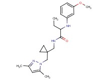 N-({1-[(3,5-dimethyl-1H-pyrazol-1-yl)methyl]cyclopropyl}methyl)-2-[(3-methoxyphenyl)amino]butanamide