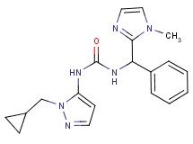 N-[1-(cyclopropylmethyl)-1H-pyrazol-5-yl]-N'-[(1-methyl-1H-imidazol-2-yl)(phenyl)methyl]urea