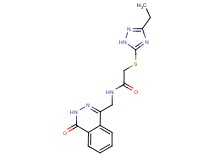 2-[(3-ethyl-1H-1,2,4-triazol-5-yl)thio]-N-[(4-oxo-3,4-dihydrophthalazin-1-yl)methyl]acetamide