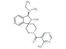(2R*,3R*)-3-[ethyl(methyl)amino]-1'-[(4-methyl-5-pyrimidinyl)carbonyl]-2,3-dihydrospiro[indene-1,4'-piperidin]-2-ol
