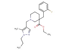 ethyl 3-(2-fluorobenzyl)-1-[(5-methyl-1-propyl-1H-pyrazol-4-yl)methyl]-3-piperidinecarboxylate
