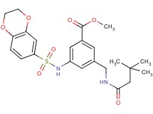 methyl 3-[(2,3-dihydro-1,4-benzodioxin-6-ylsulfonyl)amino]-5-{[(3,3-dimethylbutanoyl)amino]methyl}benzoate