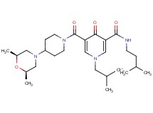 5-({4-[(2R*,6S*)-2,6-dimethyl-4-morpholinyl]-1-piperidinyl}carbonyl)-1-isobutyl-N-(3-methylbutyl)-4-oxo-1,4-dihydro-3-pyridinecarboxamide
