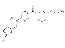 5-{[3-(methoxymethyl)-1-piperidinyl]carbonyl}-N-methyl-N-[(4-methyl-1,3-thiazol-2-yl)methyl]-2-pyridinamine
