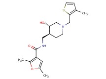 N-({(3S*,4S*)-3-hydroxy-1-[(3-methyl-2-thienyl)methyl]piperidin-4-yl}methyl)-2,5-dimethyl-3-furamide
