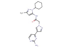 2-[4-(2-aminopyrimidin-4-yl)-1H-pyrazol-1-yl]-N-(1-cyclohexyl-3-methyl-1H-pyrazol-5-yl)acetamide