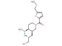 3-{(3R*,4S*)-4-(dimethylamino)-1-[5-(methoxymethyl)-2-furoyl]piperidin-3-yl}propan-1-ol