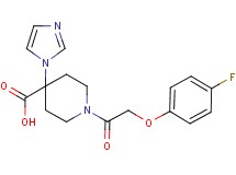 1-[(4-fluorophenoxy)acetyl]-4-(1H-imidazol-1-yl)piperidine-4-carboxylic acid