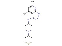 5,7-dimethyl-N-[1-(tetrahydro-2H-thiopyran-4-yl)piperidin-4-yl]pyrido[2,3-d]pyrimidin-4-amine