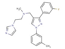 N-{[3-(3-fluorophenyl)-1-(3-methylphenyl)-1H-pyrazol-4-yl]methyl}-2-(1H-imidazol-1-yl)-N-methylethanamine