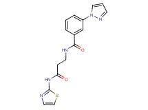N-[3-oxo-3-(1,3-thiazol-2-ylamino)propyl]-3-(1H-pyrazol-1-yl)benzamide