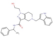 1-(2-hydroxyethyl)-5-(1H-indol-3-ylmethyl)-N-(1-phenylethyl)-4,5,6,7-tetrahydro-1H-pyrazolo[4,3-c]pyridine-3-carboxamide