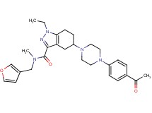 5-[4-(4-acetylphenyl)-1-piperazinyl]-1-ethyl-N-(3-furylmethyl)-N-methyl-4,5,6,7-tetrahydro-1H-indazole-3-carboxamide