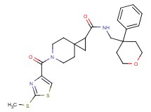 6-{[2-(methylthio)-1,3-thiazol-4-yl]carbonyl}-N-[(4-phenyltetrahydro-2H-pyran-4-yl)methyl]-6-azaspiro[2.5]octane-1-carboxamide