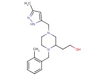 2-{1-(2-methylbenzyl)-4-[(3-methyl-1H-pyrazol-5-yl)methyl]-2-piperazinyl}ethanol