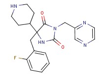 5-(2-fluorobenzyl)-5-piperidin-4-yl-3-(pyrazin-2-ylmethyl)imidazolidine-2,4-dione