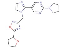 2-pyrrolidin-1-yl-5-(1-{[5-(tetrahydrofuran-2-yl)-1,2,4-oxadiazol-3-yl]methyl}-1H-imidazol-2-yl)pyrimidine