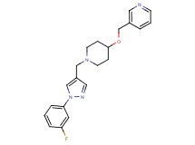 3-{[(1-{[1-(3-fluorophenyl)-1H-pyrazol-4-yl]methyl}-4-piperidinyl)oxy]methyl}pyridine