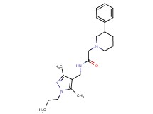 N-[(3,5-dimethyl-1-propyl-1H-pyrazol-4-yl)methyl]-2-(3-phenyl-1-piperidinyl)acetamide
