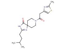 2-(3-methylbutyl)-8-[(2-methyl-1,3-thiazol-4-yl)acetyl]-1,3,8-triazaspiro[4.5]dec-1-en-4-one