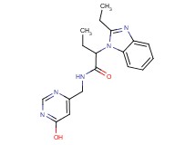 2-(2-ethyl-1H-benzimidazol-1-yl)-N-[(6-hydroxy-4-pyrimidinyl)methyl]butanamide