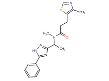 N-methyl-3-(4-methyl-1,3-thiazol-5-yl)-N-[1-(5-phenyl-1H-pyrazol-3-yl)ethyl]propanamide