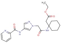 ethyl {1-[({4-[(2-pyridinylcarbonyl)amino]-1H-pyrazol-1-yl}acetyl)amino]cyclohexyl}acetate