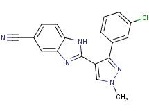 2-[3-(3-chlorophenyl)-1-methyl-1H-pyrazol-4-yl]-1H-benzimidazole-5-carbonitrile