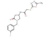 N-[1-(3-fluorobenzyl)-5-oxo-3-pyrrolidinyl]-2-[(5-methyl-1,3,4-oxadiazol-2-yl)thio]acetamide
