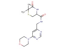 6,6-dimethyl-N-{[6-(4-morpholinyl)-4-pyrimidinyl]methyl}-5-oxo-3-thiomorpholinecarboxamide