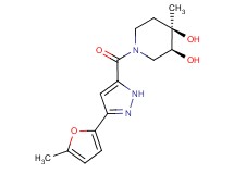 (3S*,4R*)-4-methyl-1-{[3-(5-methyl-2-furyl)-1H-pyrazol-5-yl]carbonyl}piperidine-3,4-diol
