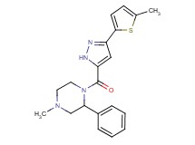 4-methyl-1-{[3-(5-methyl-2-thienyl)-1H-pyrazol-5-yl]carbonyl}-2-phenylpiperazine