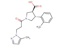 (3S*,4R*)-4-(2-methylphenyl)-1-[3-(5-methyl-1H-pyrazol-1-yl)propanoyl]pyrrolidine-3-carboxylic acid