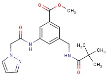 methyl 3-{[(2,2-dimethylpropanoyl)amino]methyl}-5-[(1H-pyrazol-1-ylacetyl)amino]benzoate
