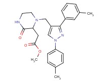 methyl (1-{[3-(3-methylphenyl)-1-(4-methylphenyl)-1H-pyrazol-4-yl]methyl}-3-oxo-2-piperazinyl)acetate