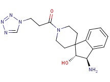 (2R*,3R*)-3-amino-1'-[3-(1H-tetrazol-1-yl)propanoyl]-2,3-dihydrospiro[indene-1,4'-piperidin]-2-ol