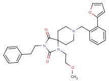 8-[2-(2-furyl)benzyl]-1-(2-methoxyethyl)-3-(2-phenylethyl)-1,3,8-triazaspiro[4.5]decane-2,4-dione