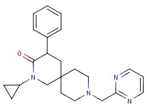 2-cyclopropyl-4-phenyl-9-(2-pyrimidinylmethyl)-2,9-diazaspiro[5.5]undecan-3-one