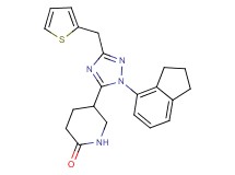 5-[1-(2,3-dihydro-1H-inden-4-yl)-3-(2-thienylmethyl)-1H-1,2,4-triazol-5-yl]piperidin-2-one