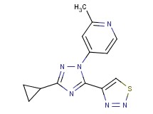 4-[3-cyclopropyl-5-(1,2,3-thiadiazol-4-yl)-1H-1,2,4-triazol-1-yl]-2-methylpyridine