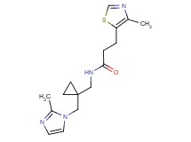 N-({1-[(2-methyl-1H-imidazol-1-yl)methyl]cyclopropyl}methyl)-3-(4-methyl-1,3-thiazol-5-yl)propanamide