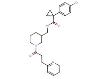 1-(4-chlorophenyl)-N-({1-[3-(2-pyridinyl)propanoyl]-3-piperidinyl}methyl)cyclopropanecarboxamide