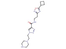 N-[2-(5-cyclobutyl-1,2,4-oxadiazol-3-yl)ethyl]-1-(2-piperazin-1-ylethyl)-1H-1,2,3-triazole-4-carboxamide