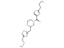 2-{[3-(methoxymethyl)-1,2,4-oxadiazol-5-yl]methyl}-4-[(2-propyl-1,3-thiazol-4-yl)carbonyl]morpholine
