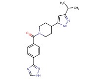 4-(3-isopropyl-1H-pyrazol-5-yl)-1-[4-(1H-1,2,4-triazol-3-yl)benzoyl]piperidine