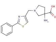 3-amino-1-[(2-phenyl-1,3-thiazol-4-yl)methyl]pyrrolidine-3-carboxylic acid