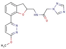 N-{[7-(6-methoxy-3-pyridazinyl)-2,3-dihydro-1-benzofuran-2-yl]methyl}-2-(1H-1,2,4-triazol-1-yl)acetamide