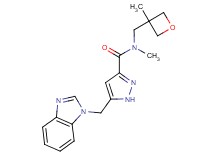 5-(1H-benzimidazol-1-ylmethyl)-N-methyl-N-[(3-methyloxetan-3-yl)methyl]-1H-pyrazole-3-carboxamide