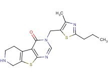 3-[(4-methyl-2-propyl-1,3-thiazol-5-yl)methyl]-5,6,7,8-tetrahydropyrido[4',3':4,5]thieno[2,3-d]pyrimidin-4(3H)-one dihydrochloride