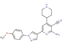 2-amino-6-[1-(4-methoxyphenyl)-1H-pyrazol-4-yl]-4-piperidin-4-ylnicotinonitrile